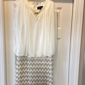 White and Gold Pencil Dress